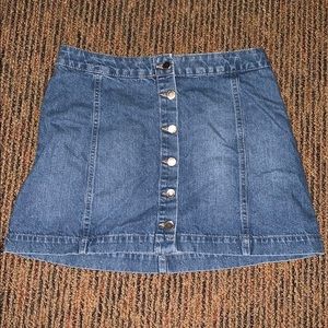 Button Up Jean Skirt